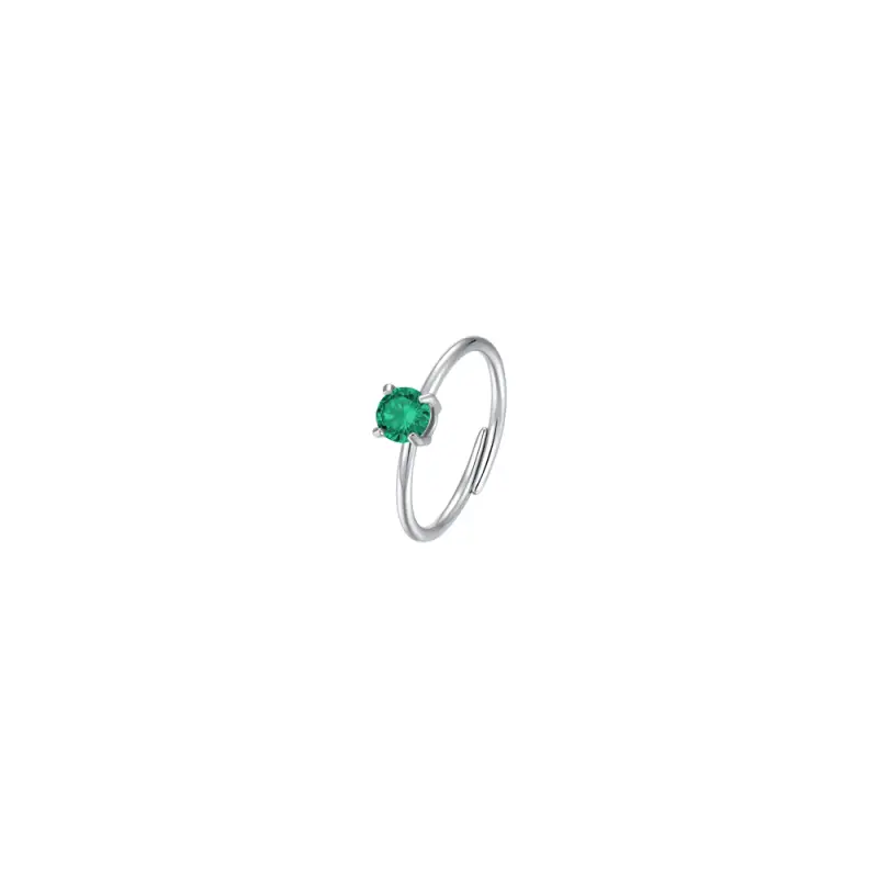 ANELLO DONNA IN ACCIAIO ZIRCONE VERDE