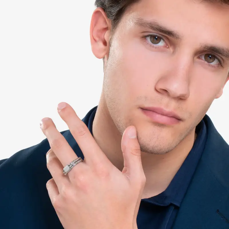 ANELLO UOMO IN ACCIAIO miniatura 3
