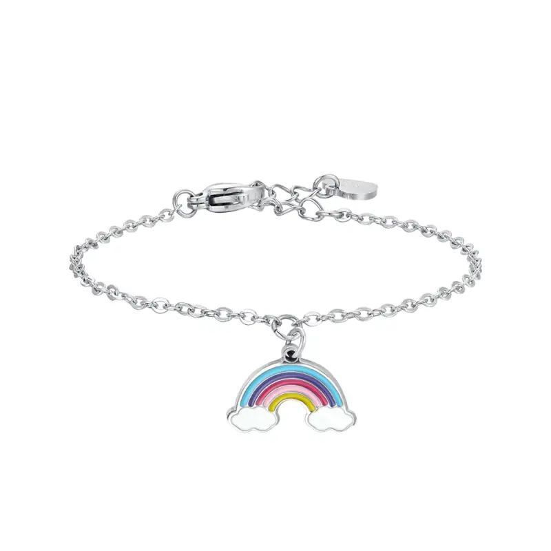 BRACCIALE BAMBINA IN ACCIAIO CON ARCOBALENO