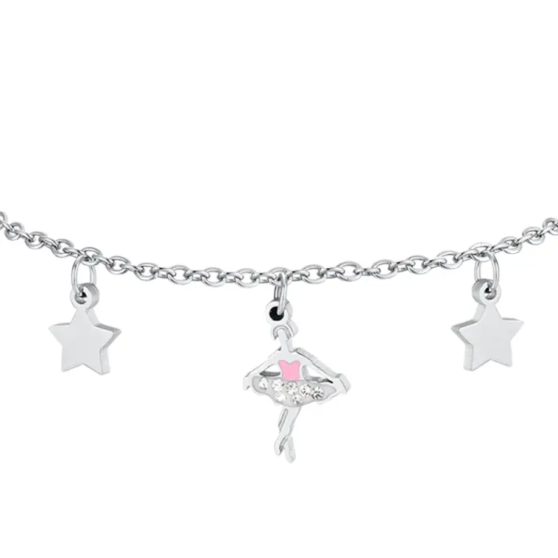 BRACCIALE BAMBINA IN ACCIAIO CON BALLERINA miniatura 2