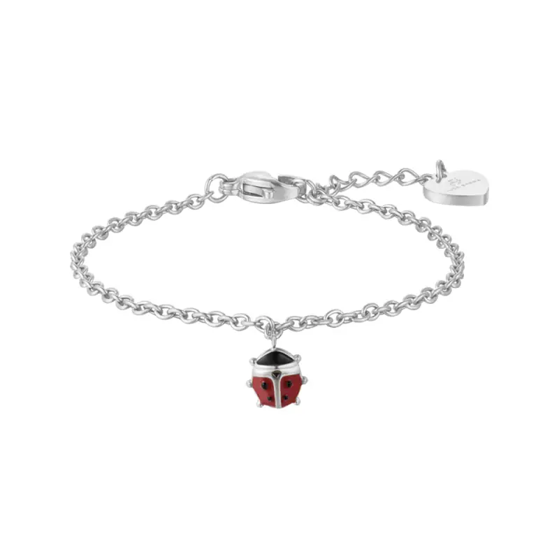 BRACCIALE BAMBINA IN ACCIAIO CON COCCINELLA