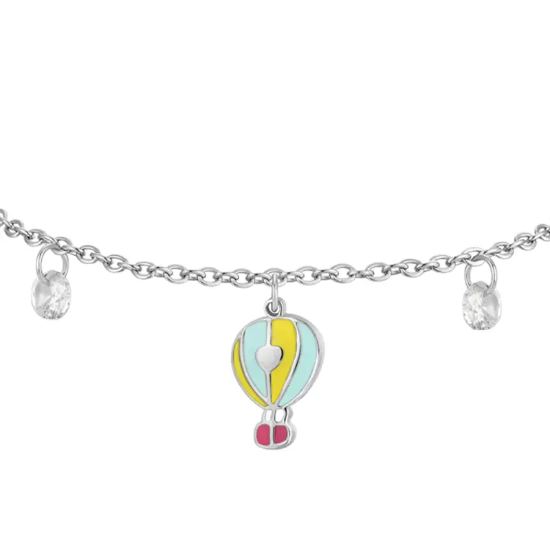 BRACCIALE BAMBINA IN ACCIAIO CON MONGOLFIERA miniatura 2