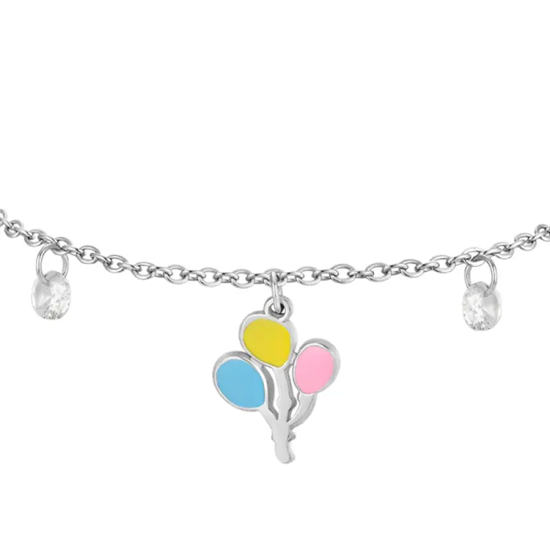 BRACCIALE BAMBINA IN ACCIAIO CON PALLONCINI miniatura 2