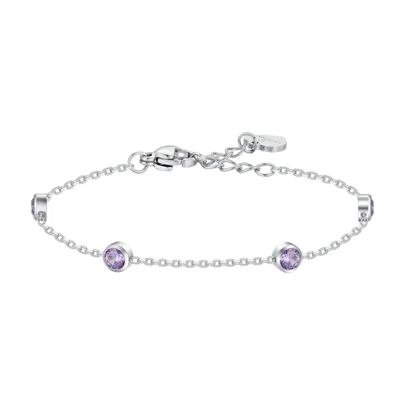 BRACCIALE BAMBINA IN ACCIAIO CON ZIRCONI VIOLA