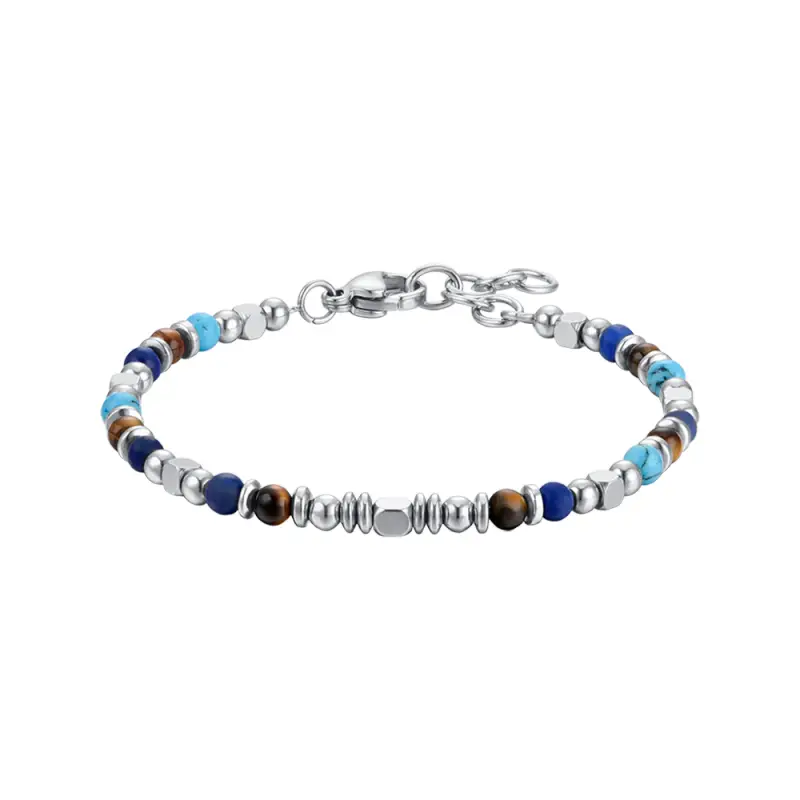 BRACCIALE BAMBINO IN ACCIAIO CON PIETRE MULTICOLOR