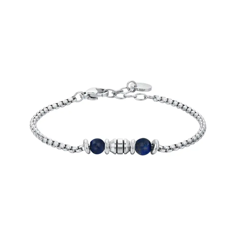 BRACCIALE BAMBINO IN ACCIAIO PIETRE BLU