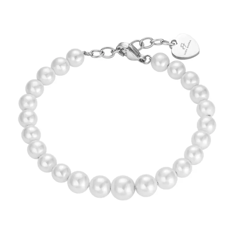 BRACCIALE DI PERLE SINTETICHE BIANCHE DONNA