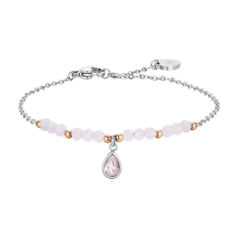 BRACCIALE DONNA IN ACCIAIO AGATA ROSA