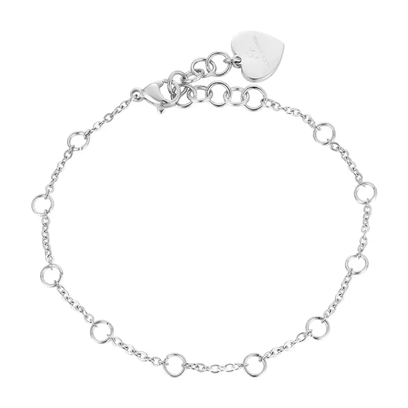 BRACCIALE DONNA IN ACCIAIO CON CERCHI, Argento