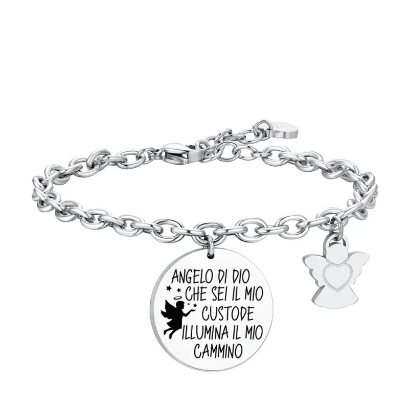 BRACCIALE DONNA IN ACCIAIO CON CHARM ANGELO