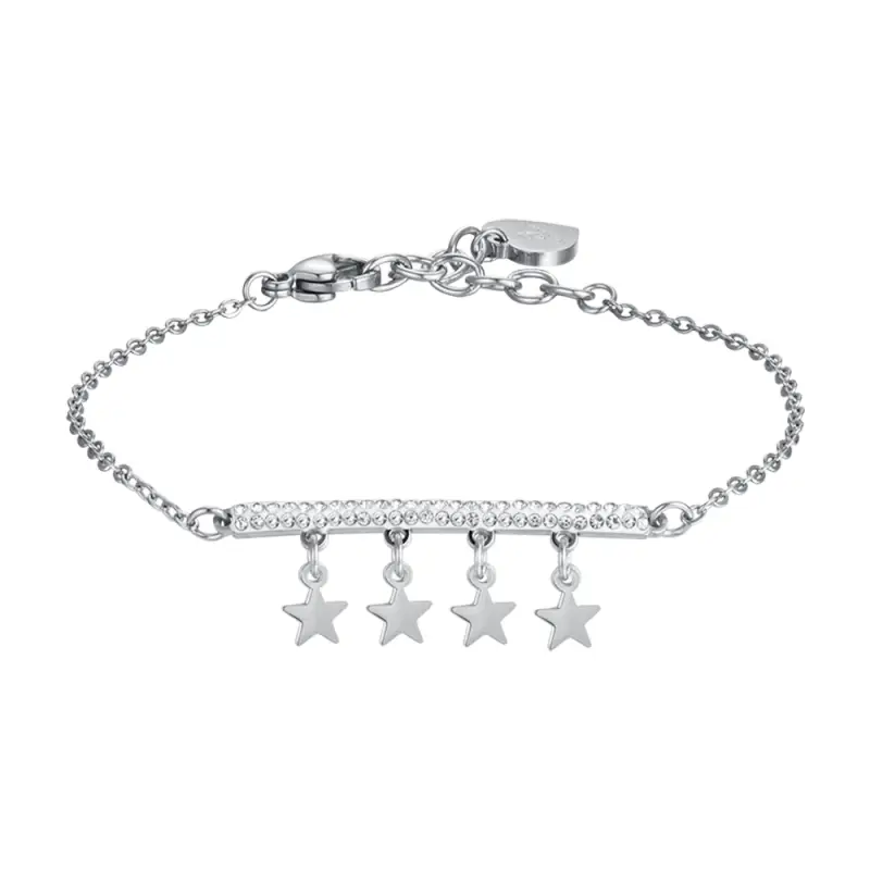 BRACCIALE DONNA IN ACCIAIO CON CIONDOLI STELLE
