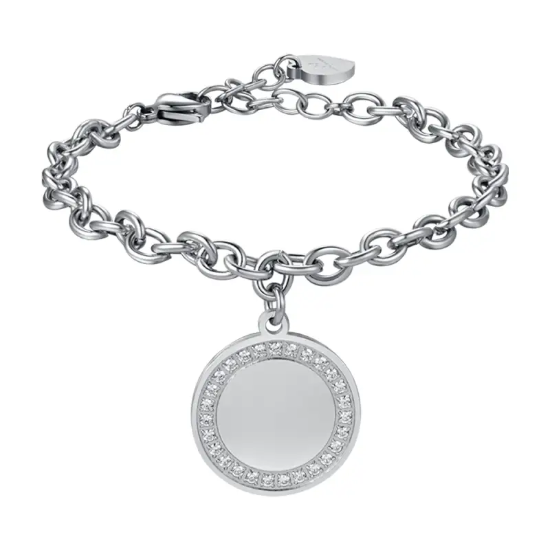 BRACCIALE DONNA IN ACCIAIO CON CRISTALLI BIANCHI