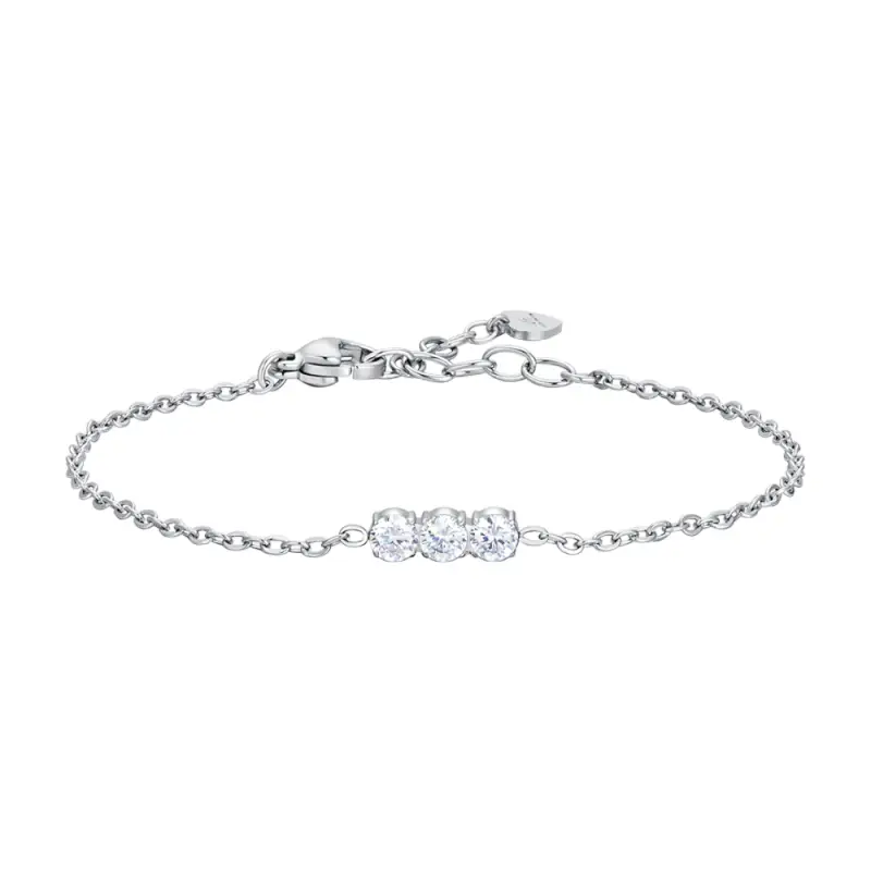 BRACCIALE DONNA IN ACCIAIO CON CRISTALLI BIANCHI