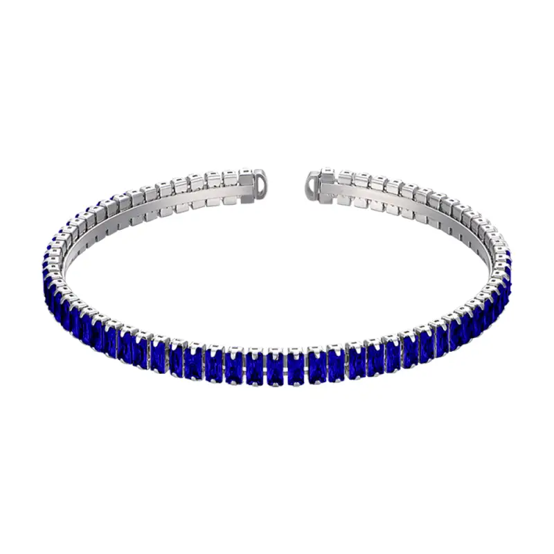 BRACCIALE DONNA IN ACCIAIO CON CRISTALLI BLU