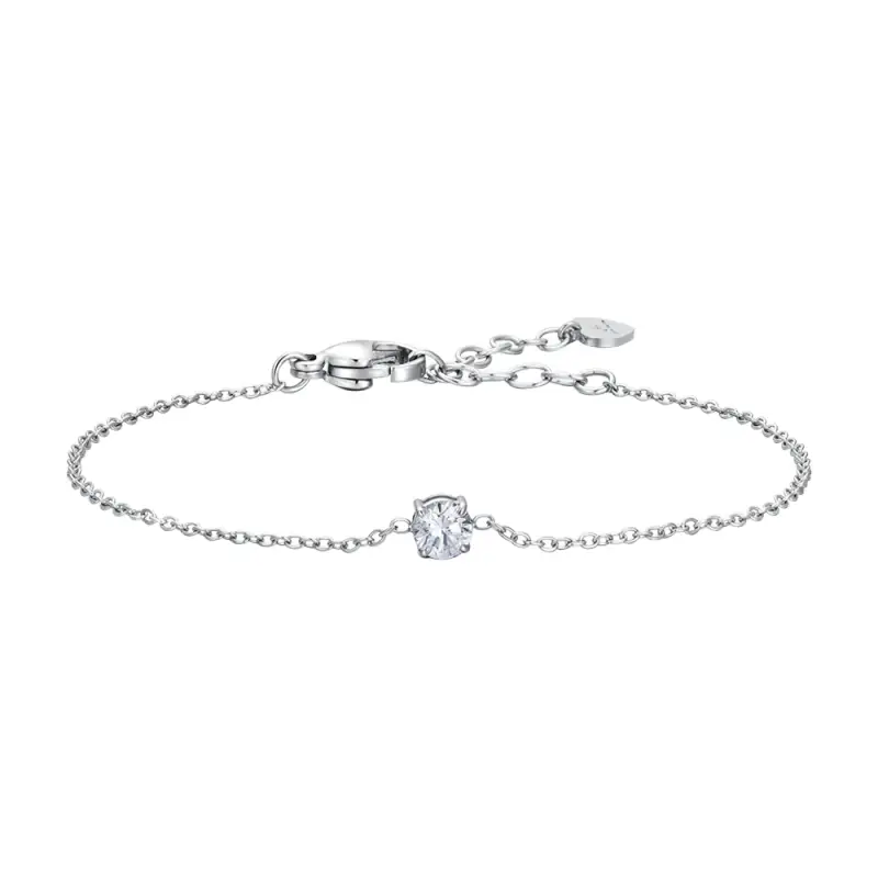 BRACCIALE DONNA IN ACCIAIO CON CRISTALLO BIANCO