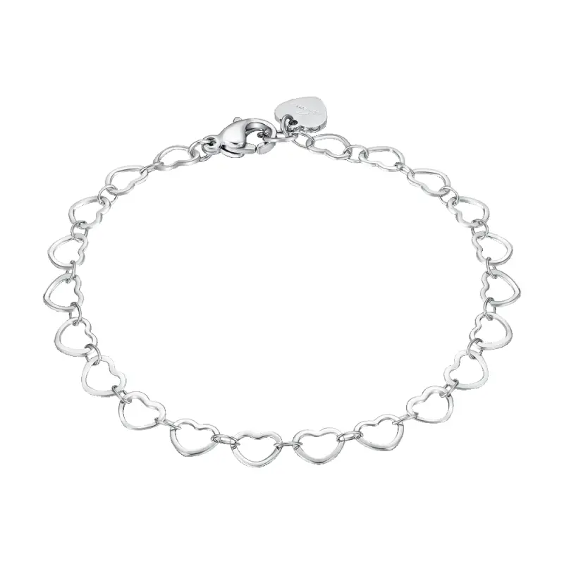 BRACCIALE DONNA IN ACCIAIO CON CUORI