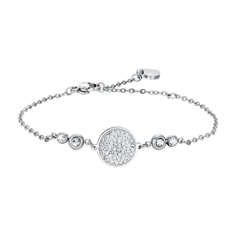 BRACCIALE DONNA IN ACCIAIO CON ELEMENTO CON CRISTALLI BIANCHI