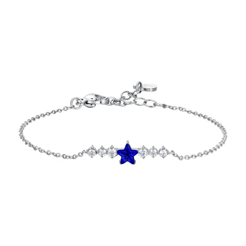BRACCIALE DONNA IN ACCIAIO CON STELLA BLU E CRISTALLI BIANCHI