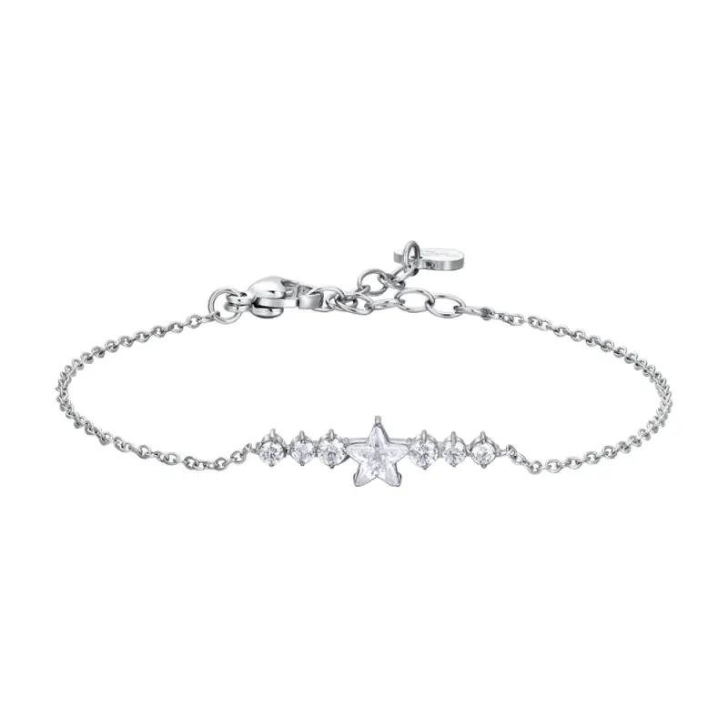 BRACCIALE DONNA IN ACCIAIO CON STELLA E CRISTALLI BIANCHI