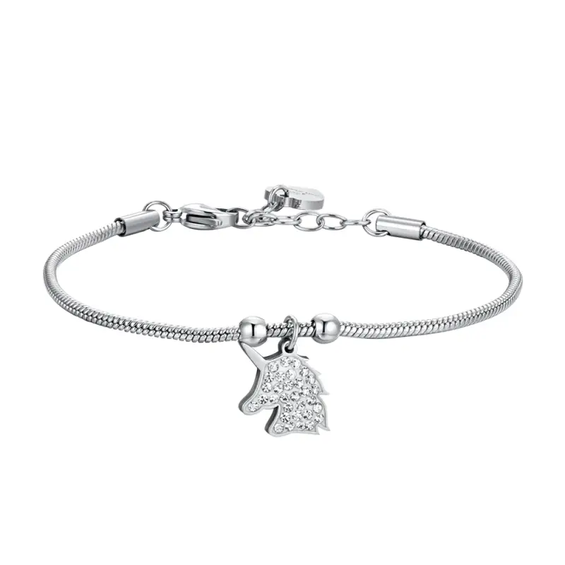 BRACCIALE DONNA IN ACCIAIO CON UNICORNO