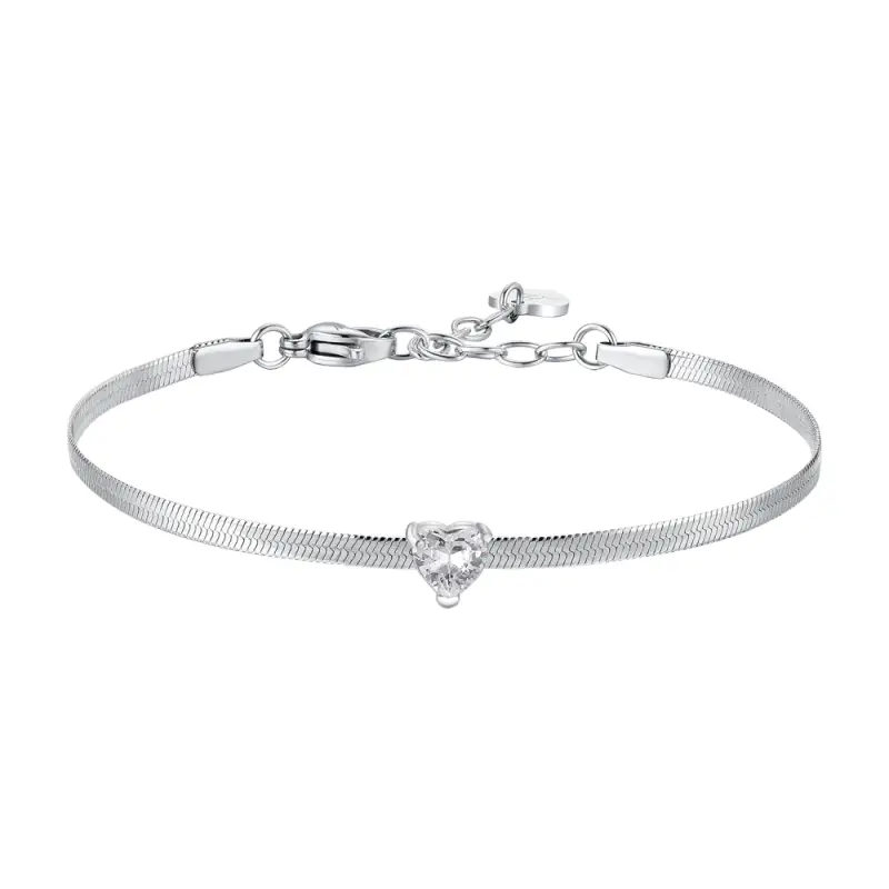 BRACCIALE DONNA IN ACCIAIO CON ZIRCONE BIANCO