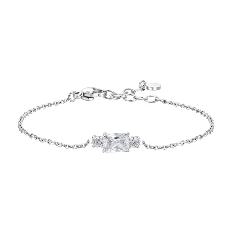 BRACCIALE DONNA IN ACCIAIO CON ZIRCONI BIANCHI