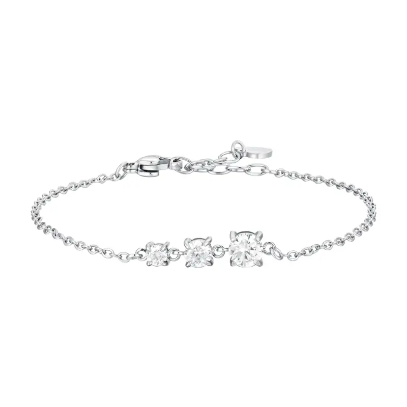 BRACCIALE DONNA IN ACCIAIO CON ZIRCONI BIANCHI