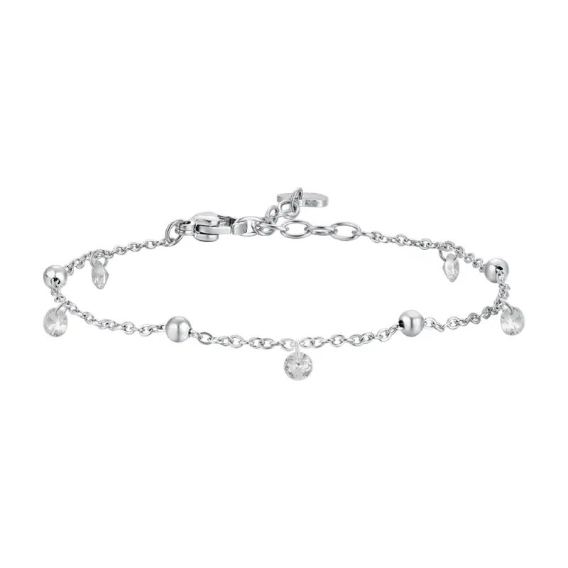 BRACCIALE DONNA IN ACCIAIO CON ZIRCONI BIANCHI