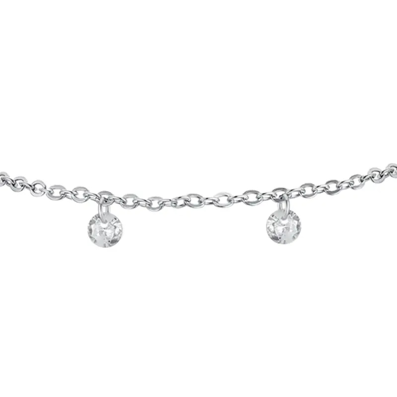 BRACCIALE DONNA IN ACCIAIO CRISTALLI BIANCHI miniatura 2