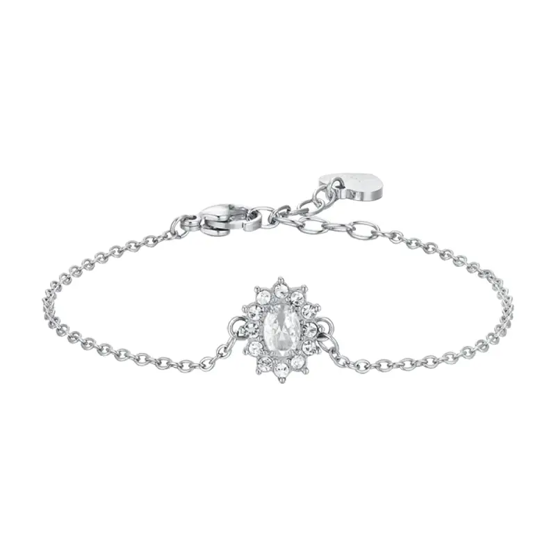 BRACCIALE DONNA IN ACCIAIO CRISTALLI E ZIRCONE BIANCO