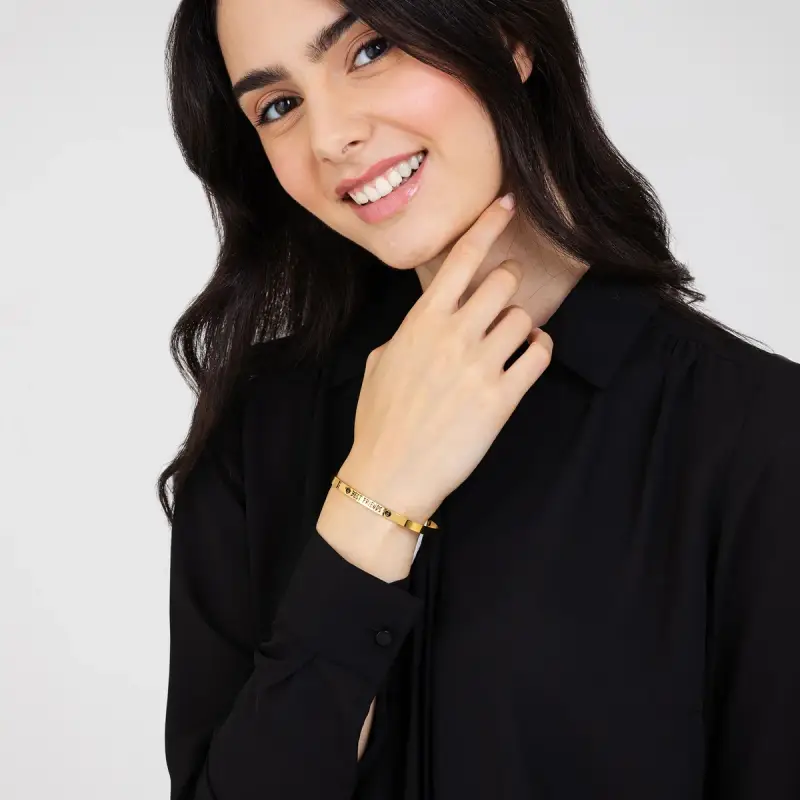 BRACCIALE DONNA IN ACCIAIO DORATO BEST FRIENDS miniatura 3