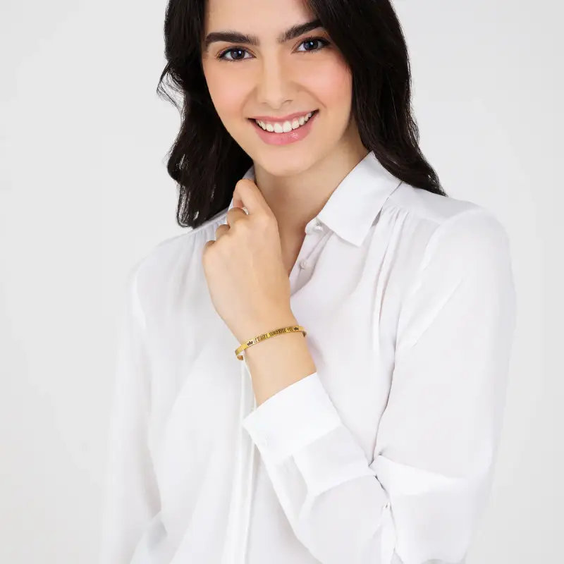 BRACCIALE DONNA IN ACCIAIO DORATO LET LIFE SURPRISE YOU miniatura 3