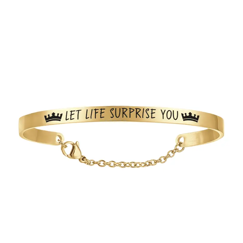 BRACCIALE DONNA IN ACCIAIO DORATO LET LIFE SURPRISE YOU