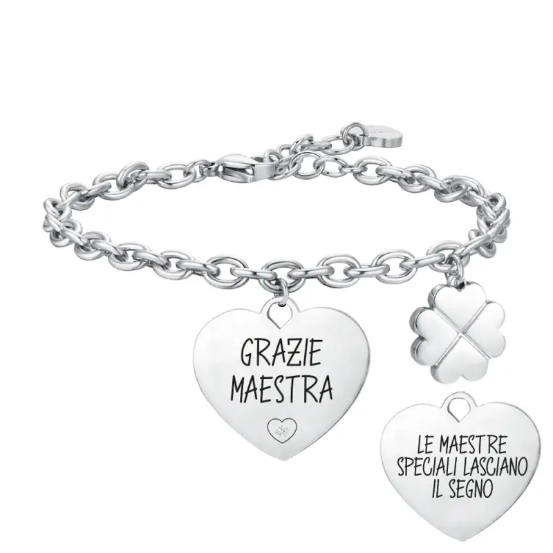 BRACCIALE DONNA IN ACCIAIO GRAZIE MAESTRA