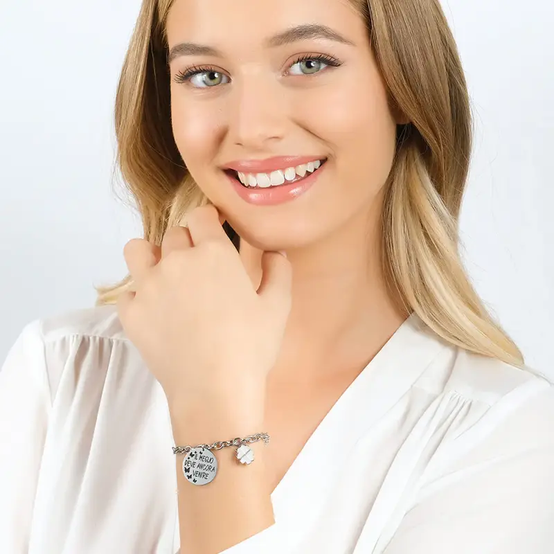 BRACCIALE DONNA IN ACCIAIO IL MEGLIO DEVE ANCORA VENIRE miniatura 3