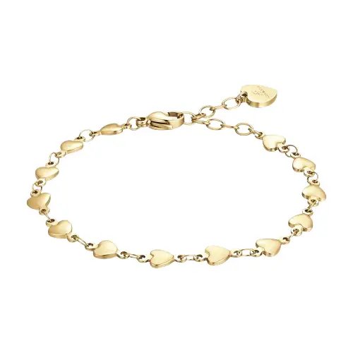BRACCIALE DONNA IN ACCIAIO IP GOLD CON CUORI