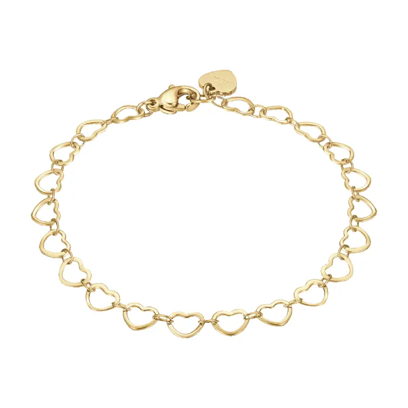 BRACCIALE DONNA IN ACCIAIO IP GOLD CON CUORI