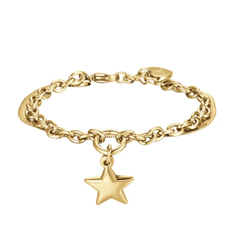 BRACCIALE DONNA IN ACCIAIO IP GOLD CON STELLA E CERCHIO Oro miniatura 2