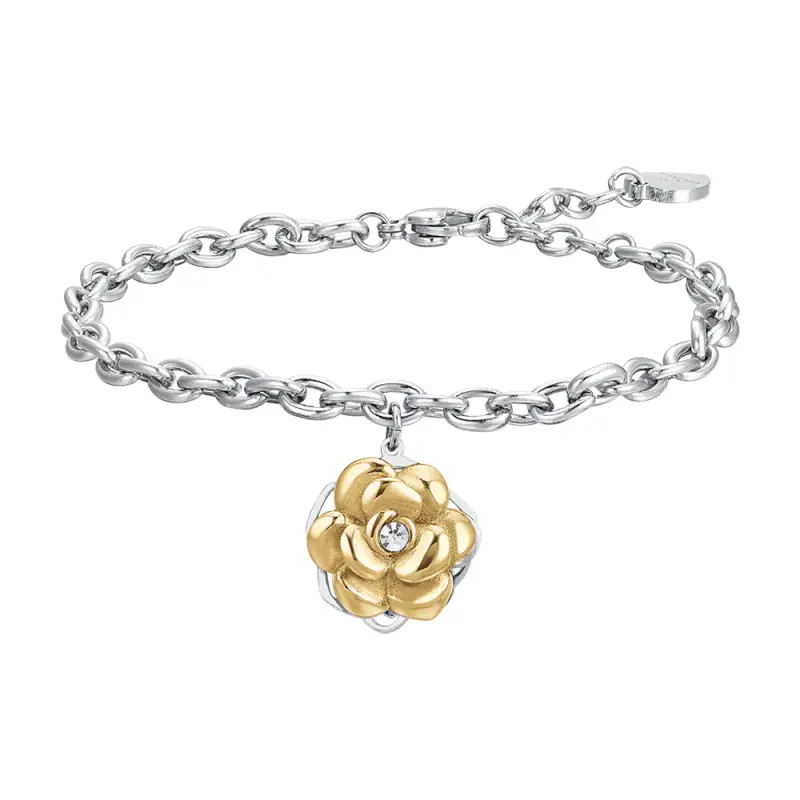 BRACCIALE DONNA IN ACCIAIO IP GOLD ROSA GIREVOLE