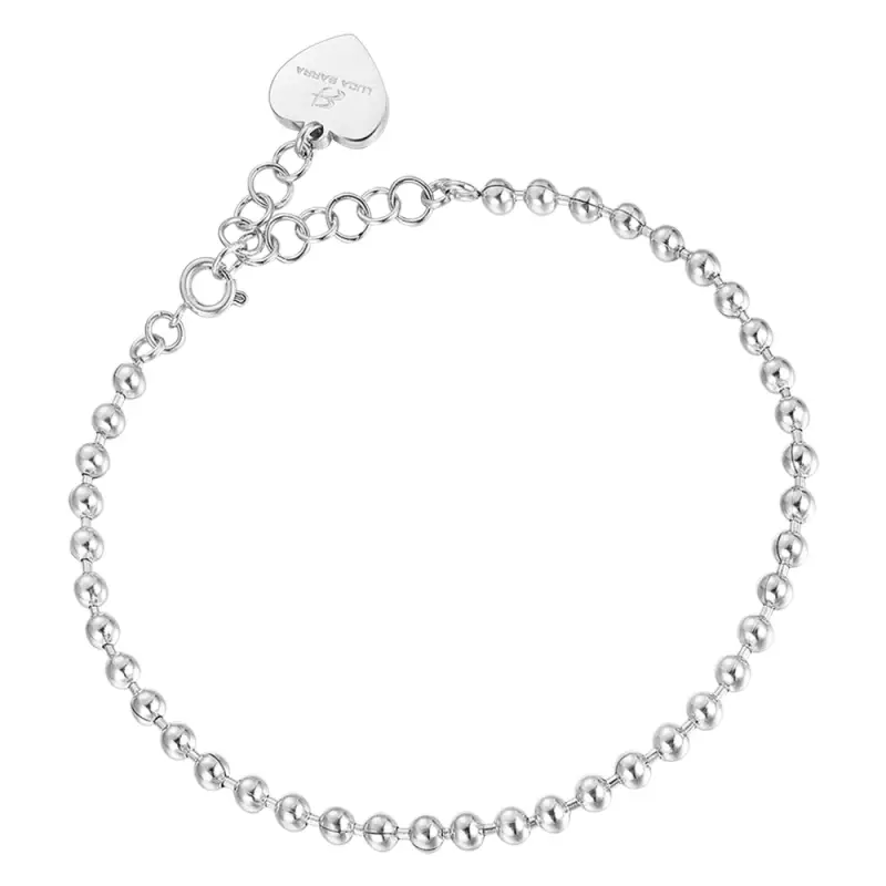 BRACCIALE DONNA IN ACCIAIO PALLINATO, Argento