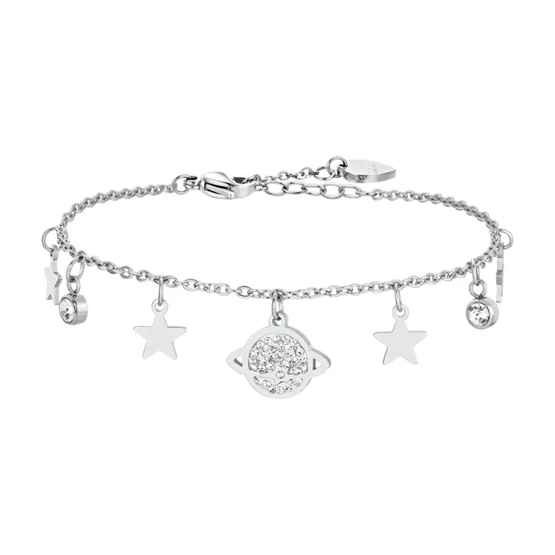 BRACCIALE DONNA IN ACCIAIO PIANETA E STELLE