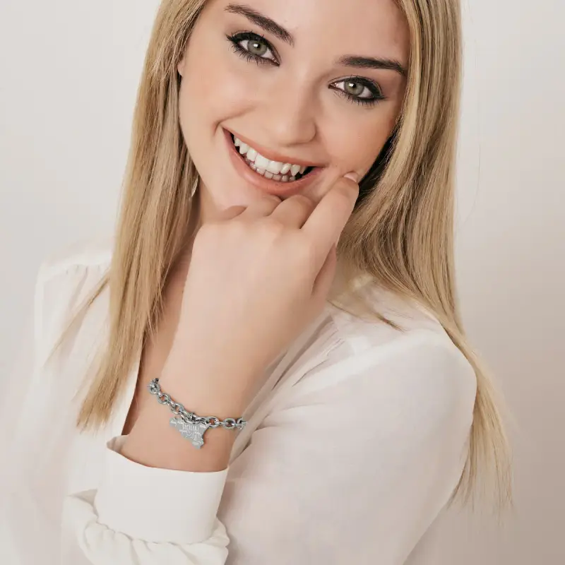 BRACCIALE DONNA IN ACCIAIO SICILIA miniatura 3