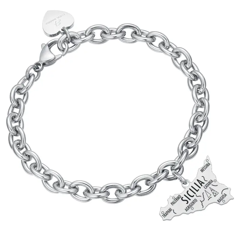 BRACCIALE DONNA IN ACCIAIO SICILIA