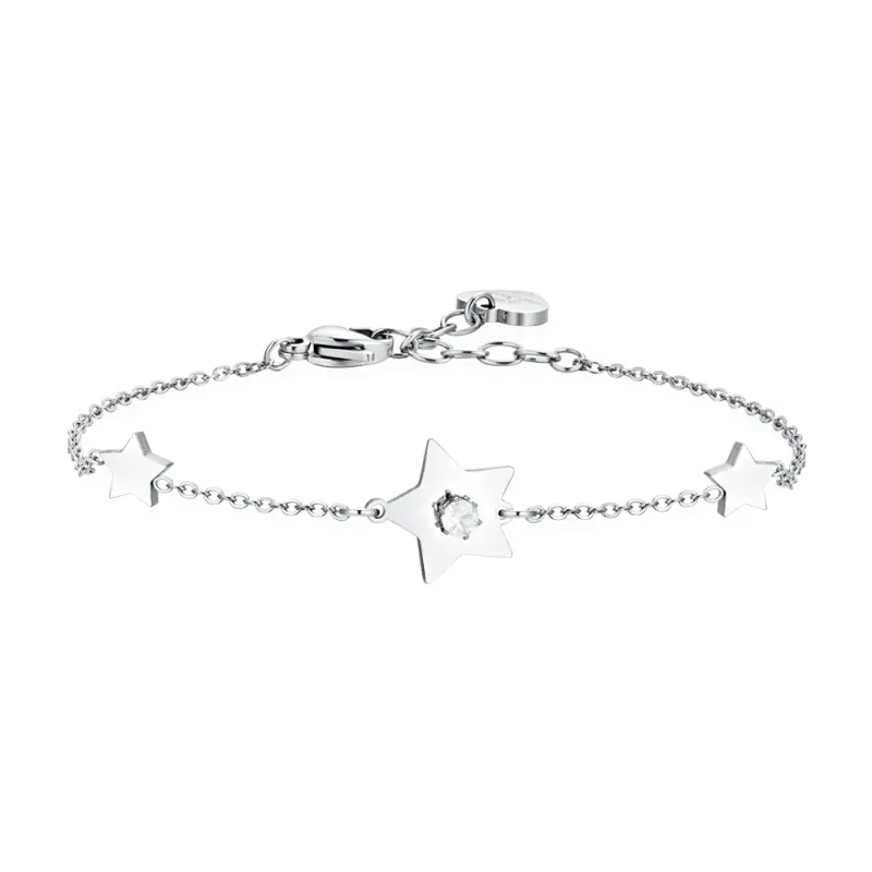 BRACCIALE DONNA IN ACCIAIO STELLE E ZIRCONI