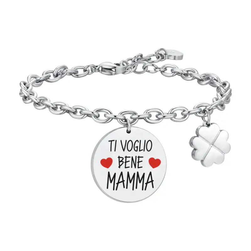 BRACCIALE DONNA IN ACCIAIO TI VOGLIO BENE MAMMA