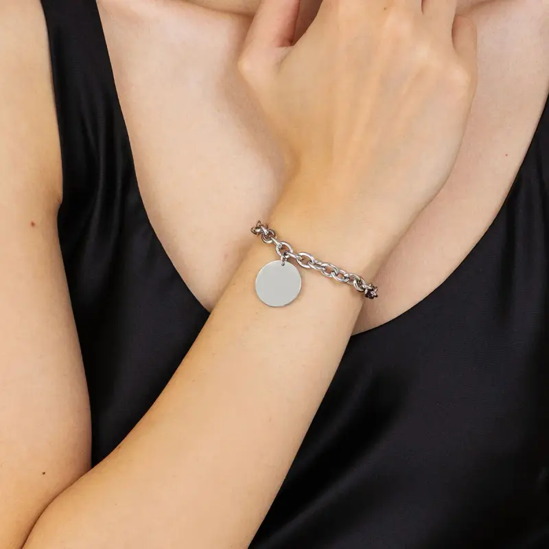 BRACCIALE DONNA PERSONALIZZATO IN ACCIAIO, Argento miniatura 2