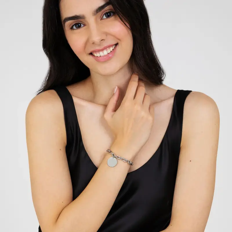 BRACCIALE DONNA PERSONALIZZATO IN ACCIAIO, Argento miniatura 3