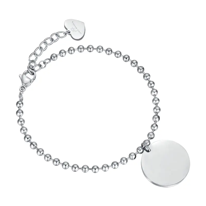 BRACCIALE DONNA PERSONALIZZATO IN ACCIAIO CON PIASTRA, Oro