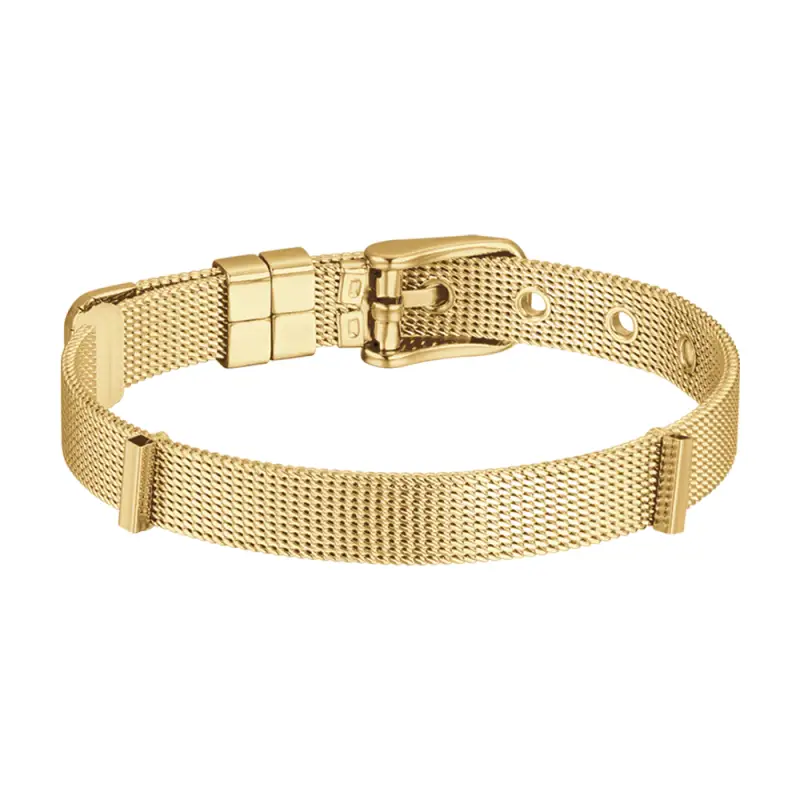 BRACCIALE DONNA PERSONALIZZATO IN ACCIAIO MAGLIA MILANO, Oro