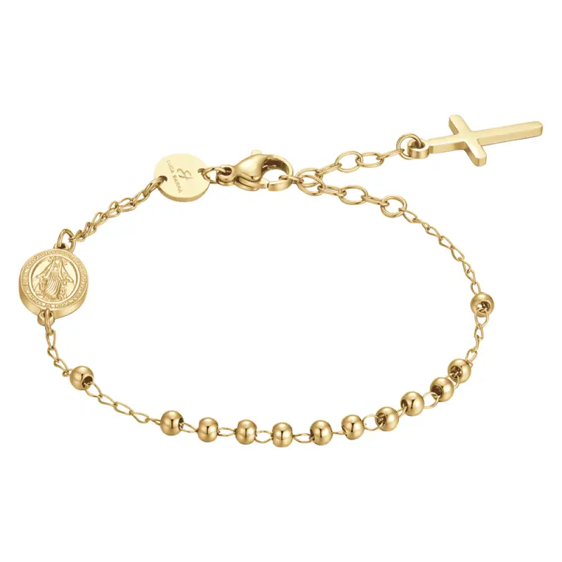 BRACCIALE DONNA ROSARIO IN ACCIAIO IP GOLD